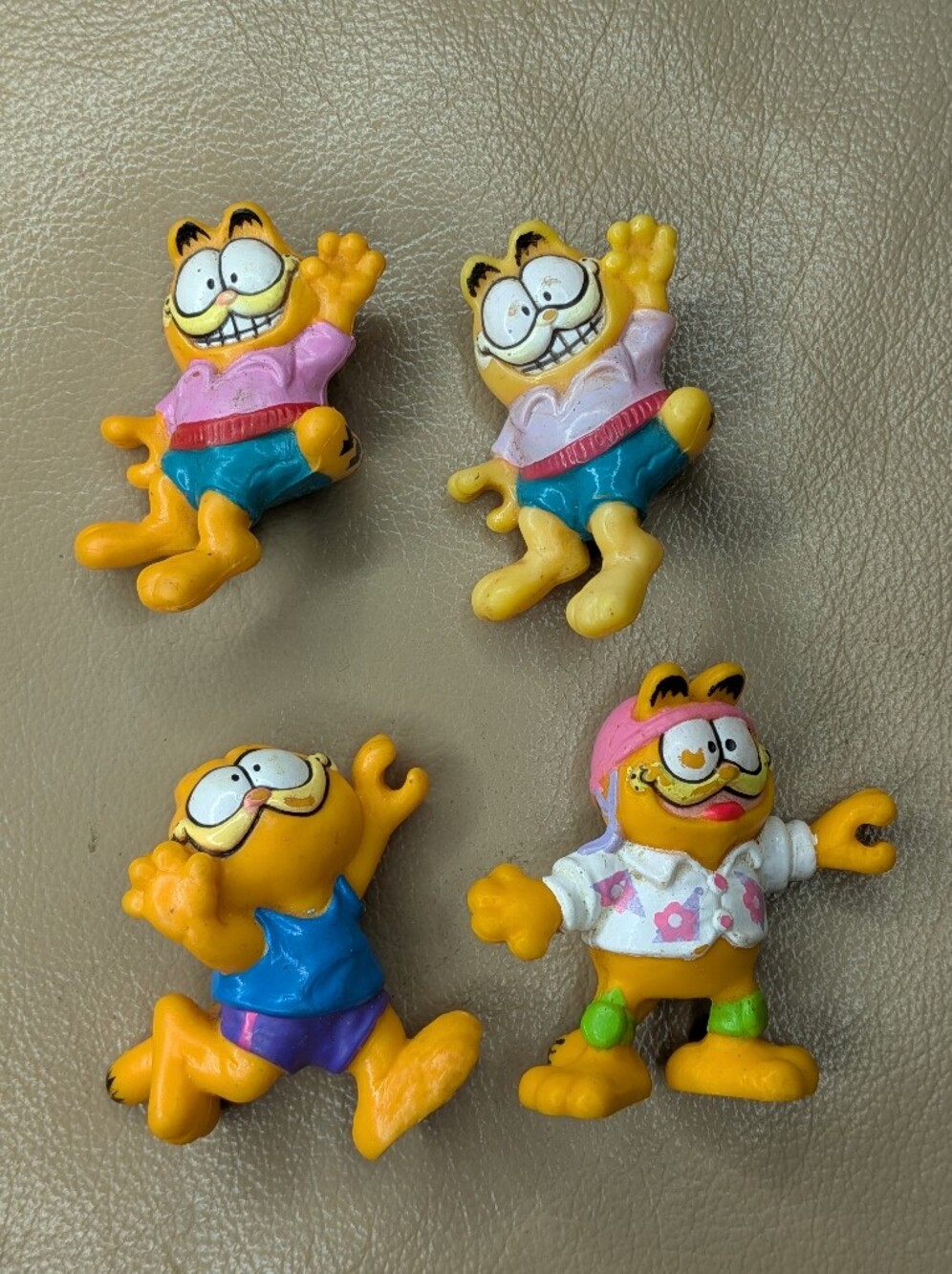 Lot of 4 Vintage 1980s Garfield PVC Figures Lot McDonalds Fast Food Toy